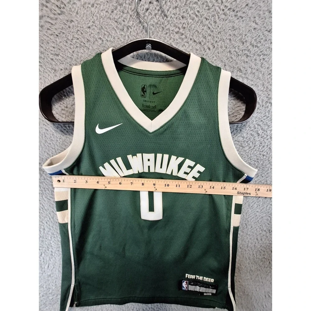 Milwaukee Bucks Jersey Boys M Green Nike Damian Lillard Basketball Icon Edition‎